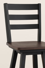 Aaron Oak/Dark Grey Swivel Counter/Bar Stool with Back Rest, 2-pc X2A8 - product image 2