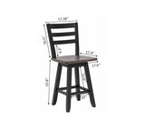 Aaron Oak/Dark Grey Swivel Counter/Bar Stool with Back Rest, 2-pc X2A8 - product image 3