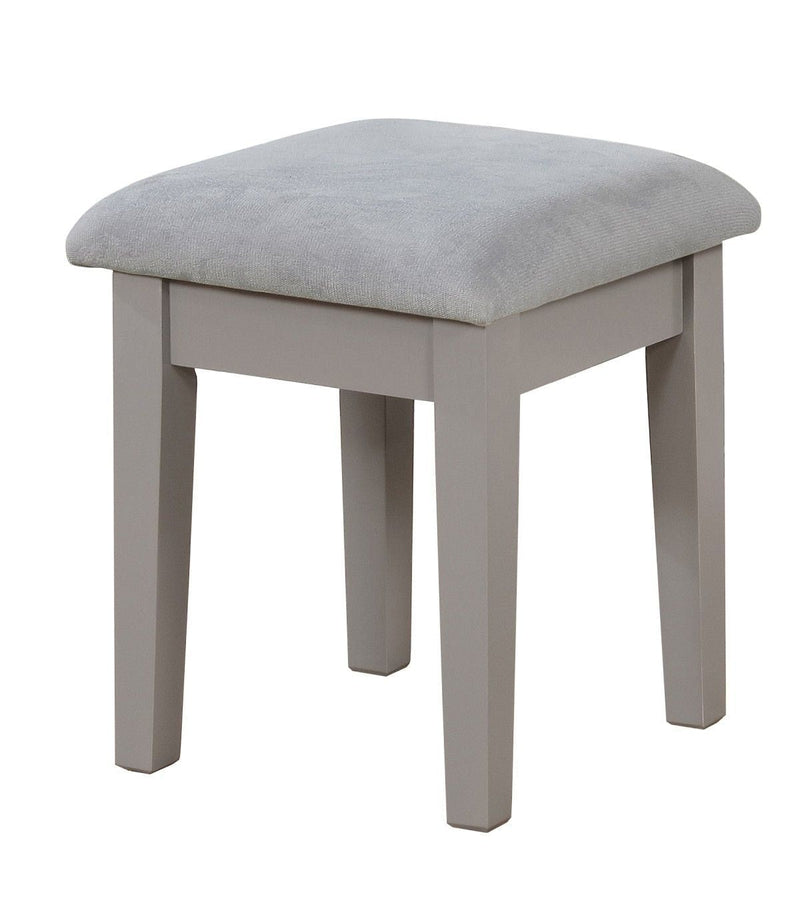 Cece 1-Drawer Grey Dressing Table Makeup Vanity Set with Stool and Mirror R3C3