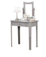 Cece 1-Drawer Grey Dressing Table Makeup Vanity Set with Stool and Mirror R3C3 - product image 2