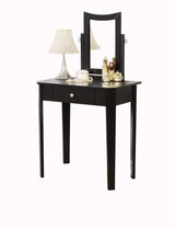 Celah 1-Drawer Black Dressing Table Makeup Vanity Set with Stool and Mirror I3L7 - product image 3