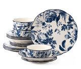 Augusta Stoneware Dinnerware Set, Serves 4, 16-pc, Blue Floral Q9J2 - product image 1