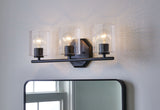 Bridgewater 3-Light Vanity Light Fixture with Rippled Glass Shade, Black C0L2 - product image 8