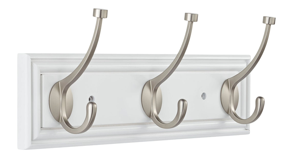 Galena Stainless Steel 3-Hook Rail, White, 16-in N5M2 - product image 1
