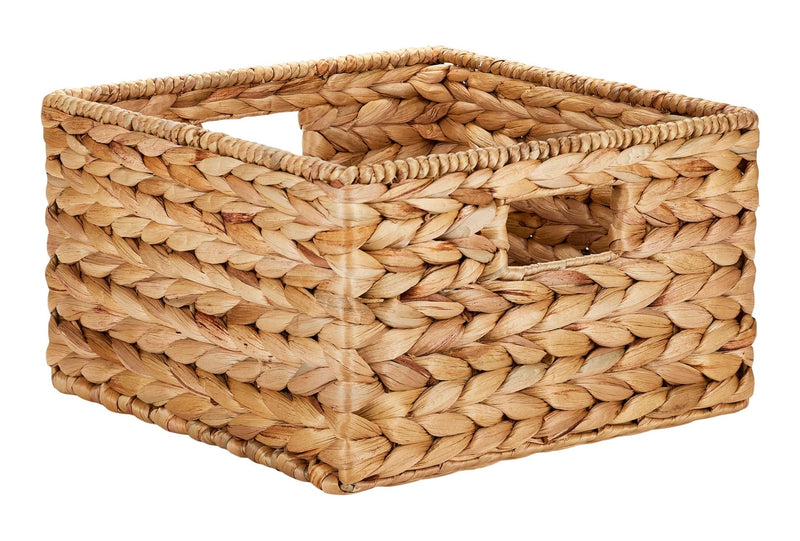 Hazel Square Woven Water Hyacinth Storage Basket Y5M1