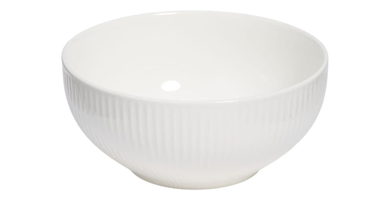 Highbury Ribbed New Bone Low Bowl, 1-pc, White M2V3