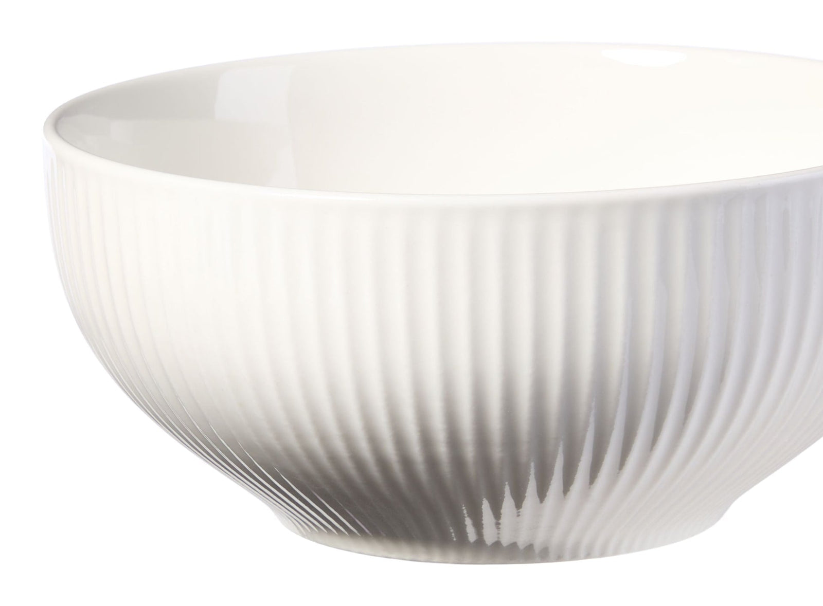 Highbury Ribbed New Bone Low Bowl, 1-pc, White M2V3 - product image 3