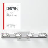 Isabella 4-Light Crystal Design LED Vanity Light Fixture, Chrome E0M9 - product image 4