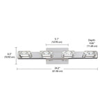 Isabella 4-Light Crystal Design LED Vanity Light Fixture, Chrome E0M9 - product image 6