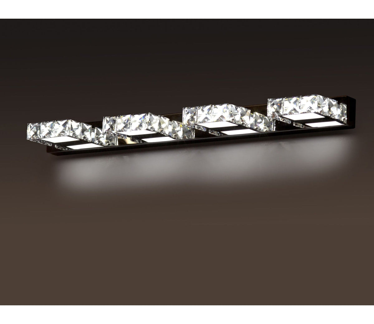 Isabella 4-Light Crystal Design LED Vanity Light Fixture, Chrome E0M9 - product image 7