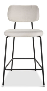 Kase Upholstered Counter Stool with Back Rest, Off-white/Light Grey R0W2 - product image 1