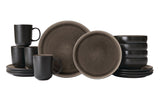 Kenway Stoneware Dinnerware Set, Serves 4, 16-pc, Matte Black & Taupe Reactive Glaze C0A5 - product image 2