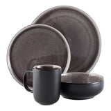 Kenway Stoneware Dinnerware Set, Serves 4, 16-pc, Matte Black & Taupe Reactive Glaze C0A5 - product image 4