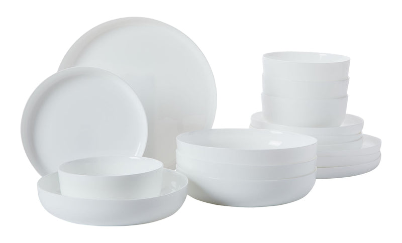 Opal Tempered Glass Modern Coupe Dinnerware Set, Serves 4, 16-pc P4B7