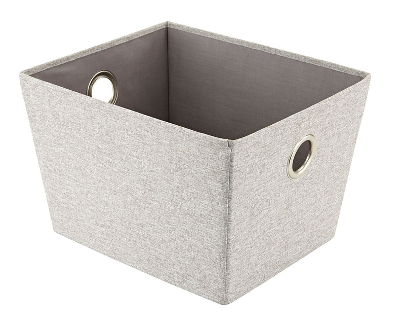 Piper Rectangular Fabric Basket, Grey, 13.4 x 11 x 9-in E3O3
