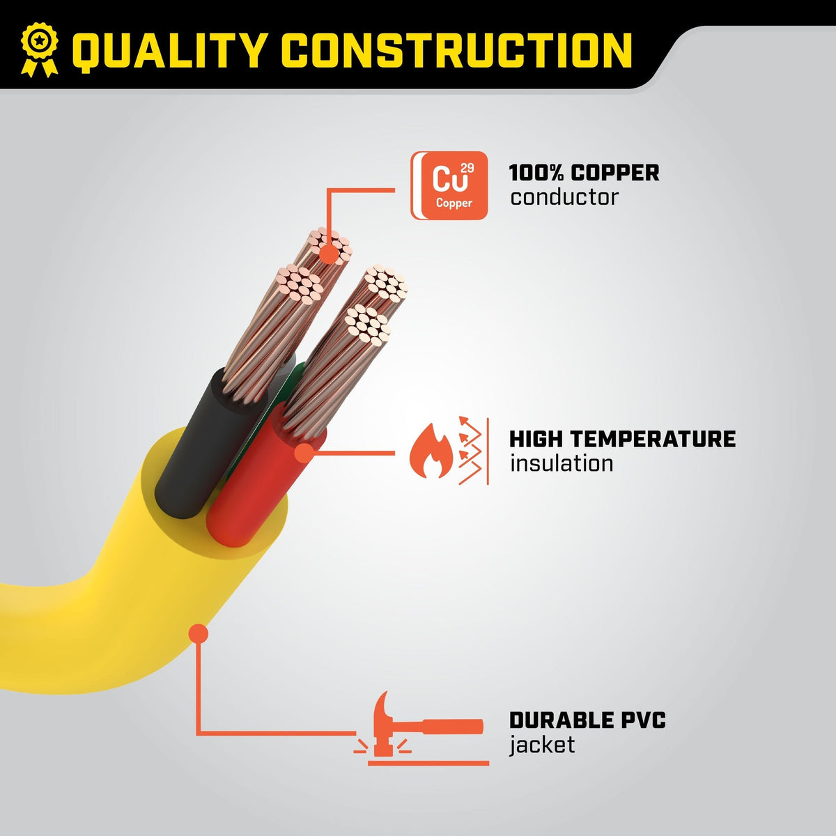 Power Equipment 30A, 250V Flat Generator Extension Cord, 25-ft V8B2 - product image 8