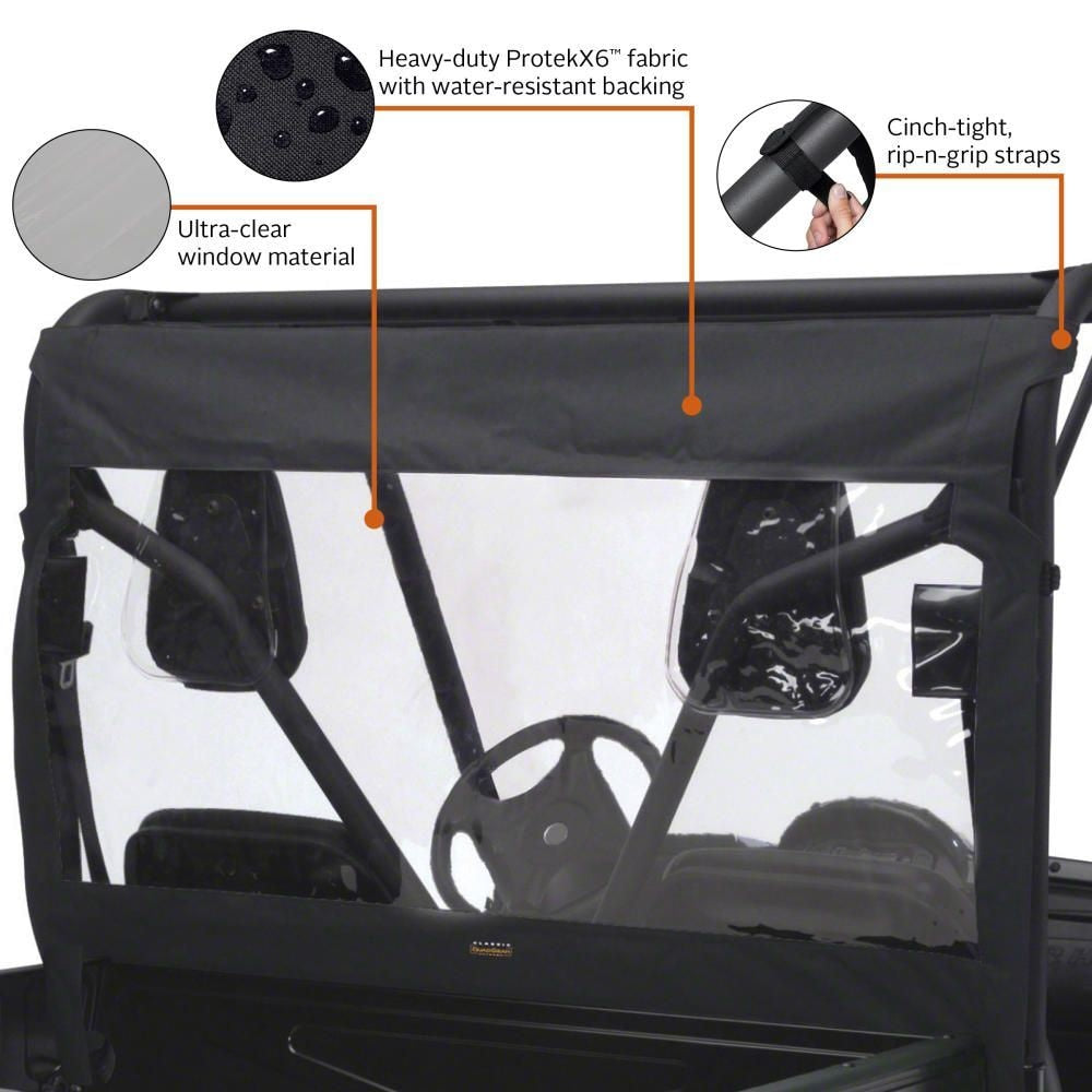 Classic Accessories 78657 QuadGear UTV Rear Windshield for Polaris Ranger, Black K7Q5 - product image 3