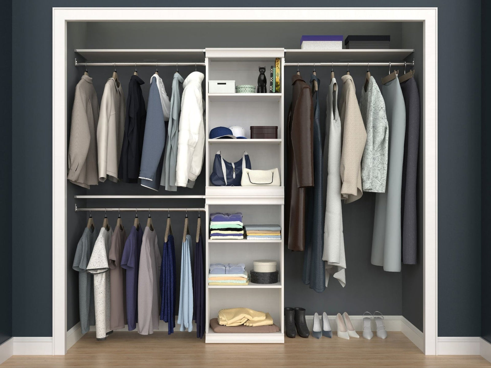Modular Stackable Closet Storage Shelf Unit, White V4C3 - product image 5