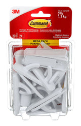 Medium Hooks Mega Pack with Adhesive Strips, White, 3-lbs, 20 Hooks/Pack X5Z0 - product image 1