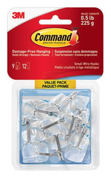 Small Wire Hooks Value Pack with Adhesive Strips, Clear, 0.5-lbs, 9 Strips per Pack T3Y5 - product image 1