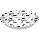 Grad" Round Plastic Reusable Serving Bowl, White, 14-in, for Graduation W7J0 - product image 1