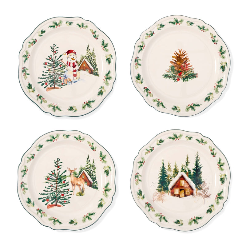 Home 15-cm Winter Berry Appetizer Plates, 4-pk Y9J6
