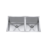 CXZD881L 32-in Low Divide Stainless Steel Double Bowl Sink C5I8 - product image 1