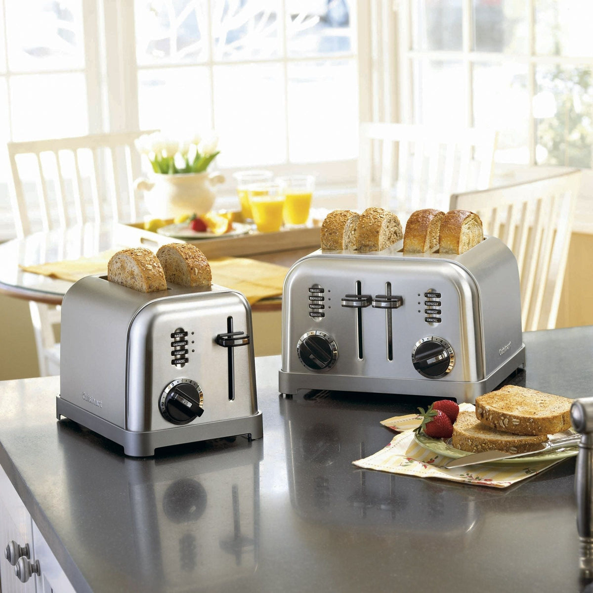 Metal Classic Toaster with 6 Settings, Stainless Steel, 4-Slices V8B1 - product image 4