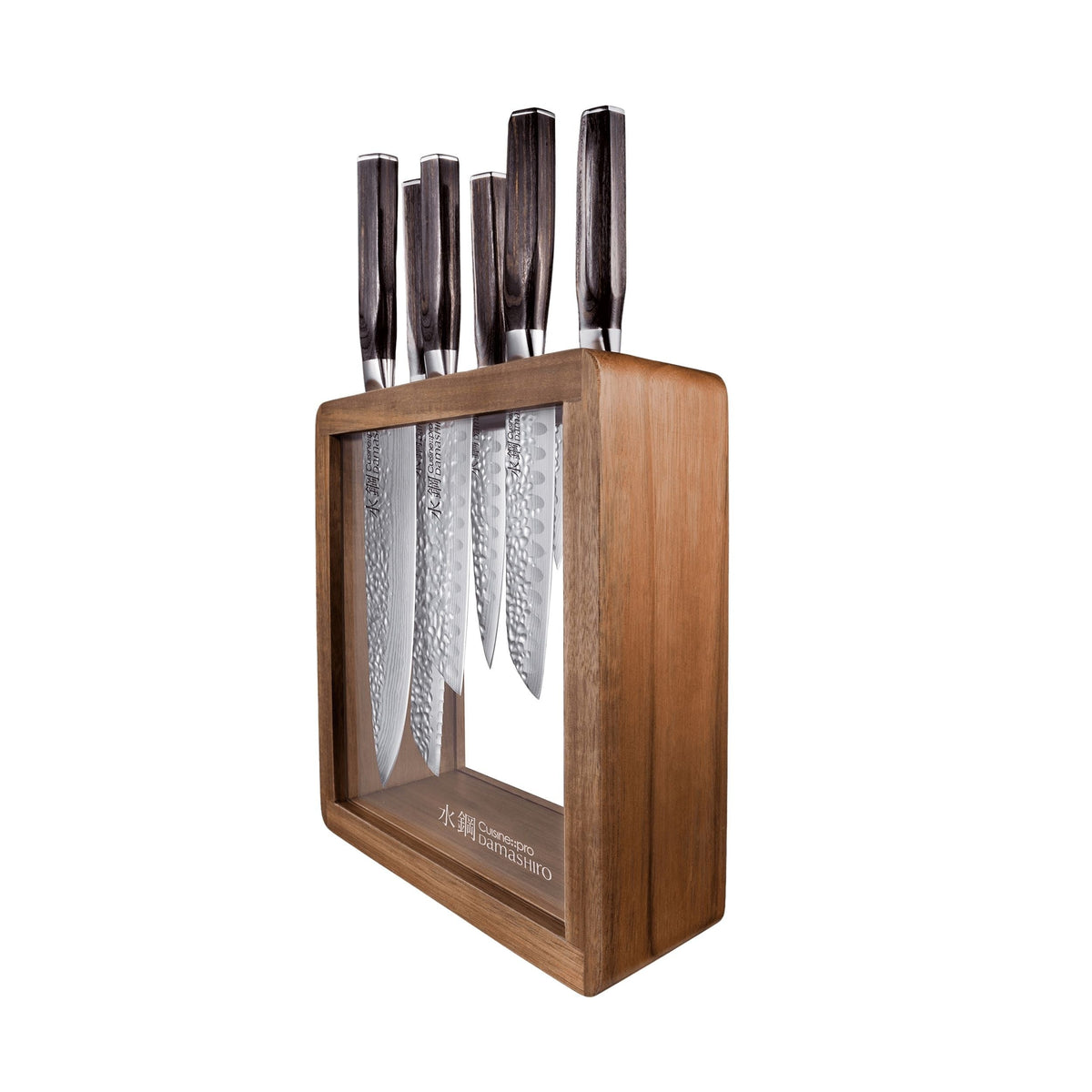PRO DAMASHIRO MOKUZAI 7PC KNIFE BLOCK R1C6 - product image 1