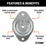 1-3/8-in x 1-7/8-in Recessed Tie-Down Ring (1200-lb, Clear Zinc) V3O9 - product image 4