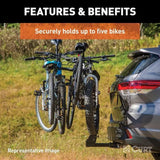 18065 Premium 5-Bike Two Arm Hitch Mount Bike Rack, Fits 2-in Receiver, Black C8Z6 - product image 7