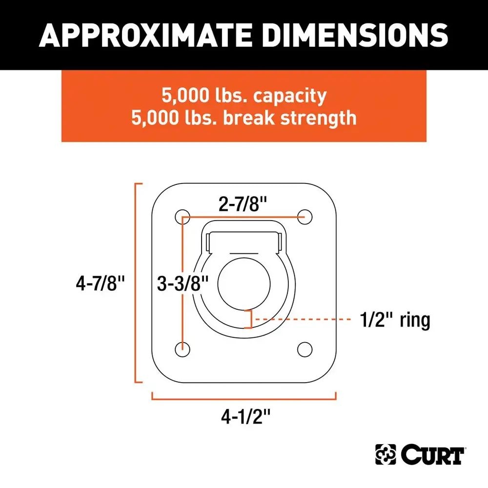 83600 1-1/2-in x 1-1/2-in Recessed Tie-Down Ring (5000-lb, Clear Zinc) H4E0 - product image 2