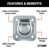 83600 1-1/2-in x 1-1/2-in Recessed Tie-Down Ring (5000-lb, Clear Zinc) H4E0 - product image 3
