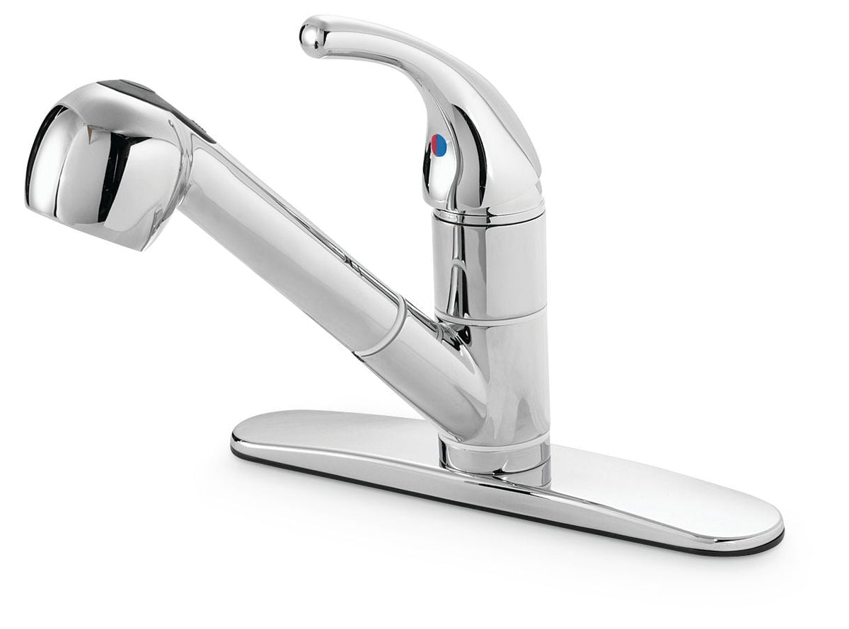 Plymouth Single Handle Pull Out Kitchen Faucet, Chrome Z0R7 - product image 1