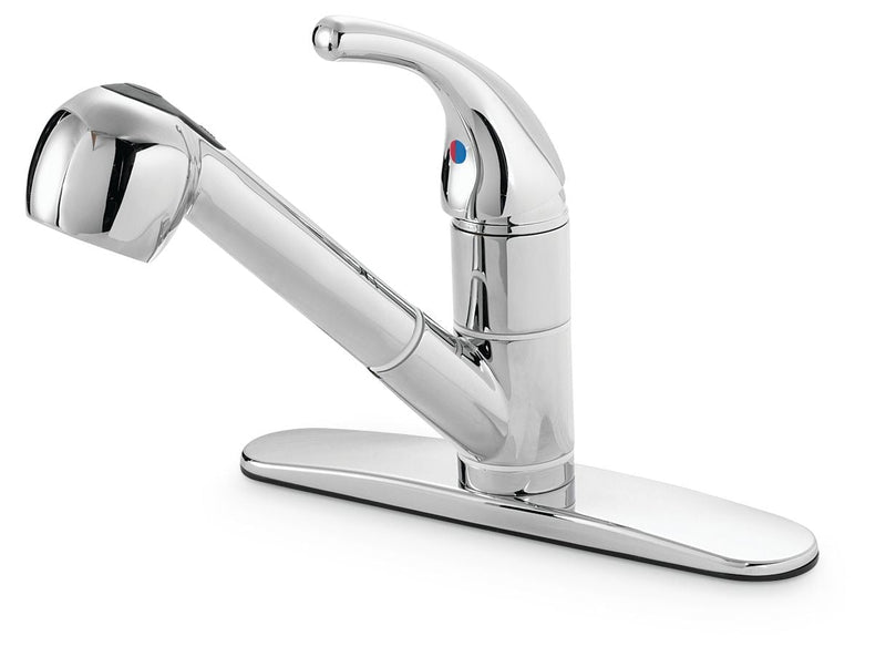 Plymouth Single Handle Pull Out Kitchen Faucet, Chrome Z0R7