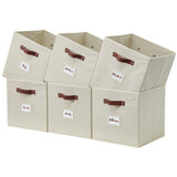 Collapsible Storage Cube with Label, 11-in, 6-pk, Beige F9Q2 - product image 1