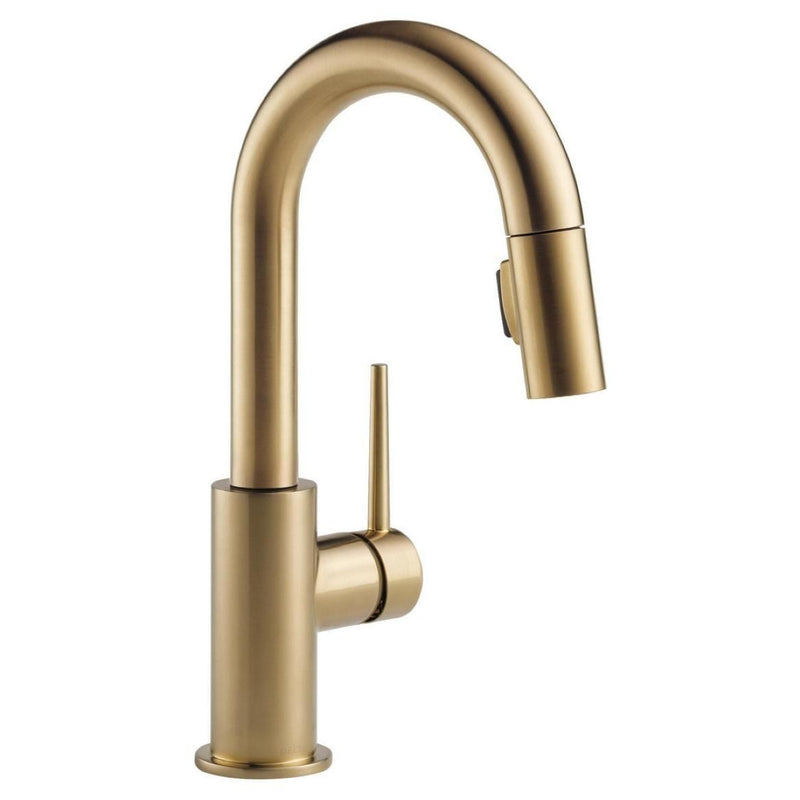 Trinsic 1-Handle Pull-Down Bar/Prep Faucet, Champagne Bronze U7Q2
