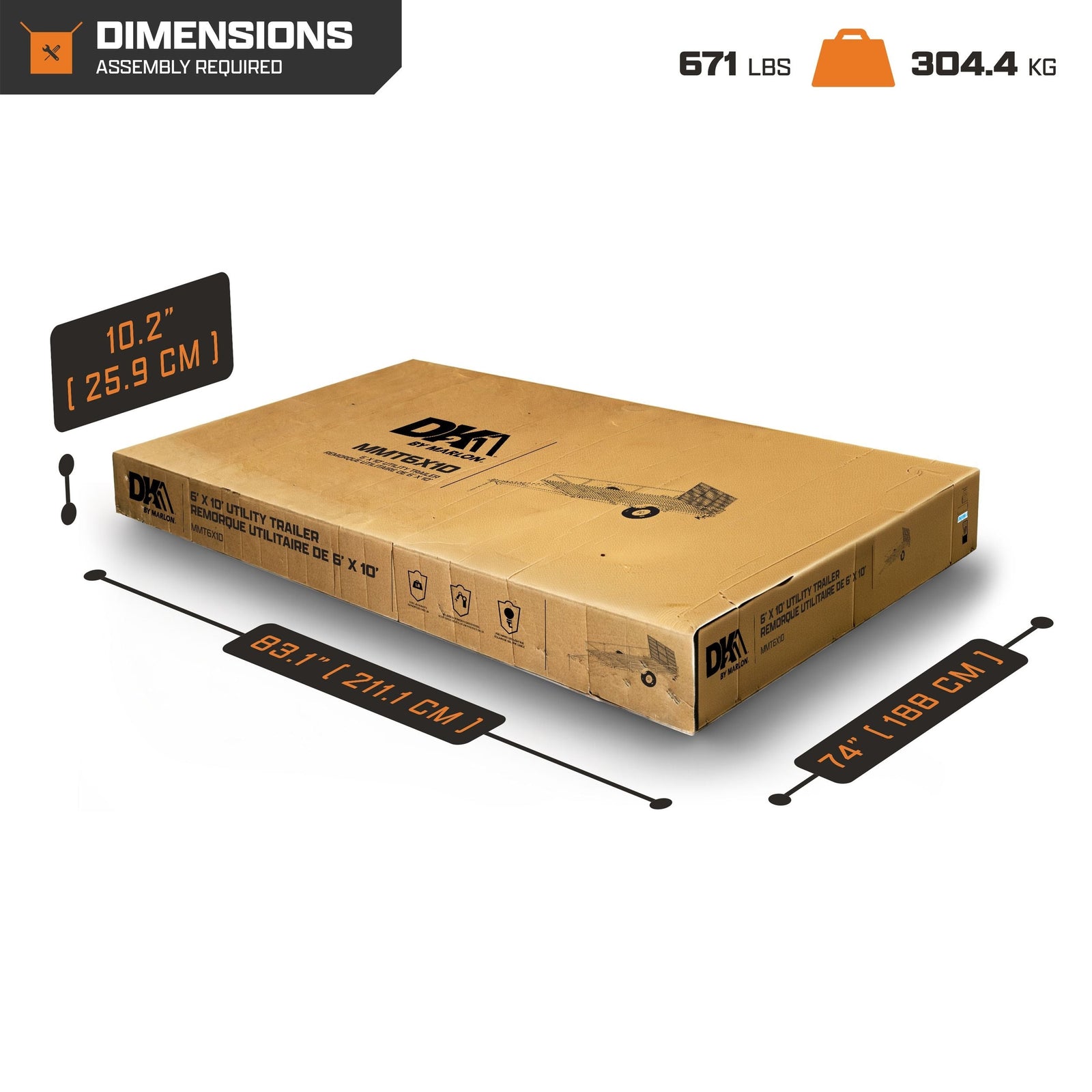 DK2 by Marlon Utility Trailer with Trailer Jack, 6 x 10-ft E2S2 - product image 5