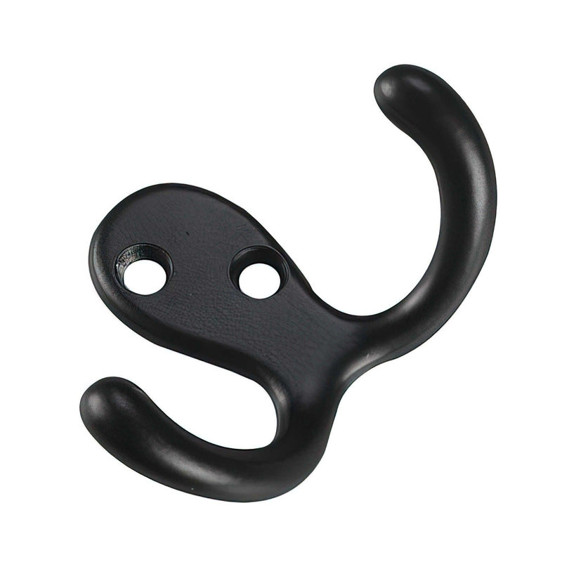 Double Wardrobe Hook, Matte Black, 4pk F8S3