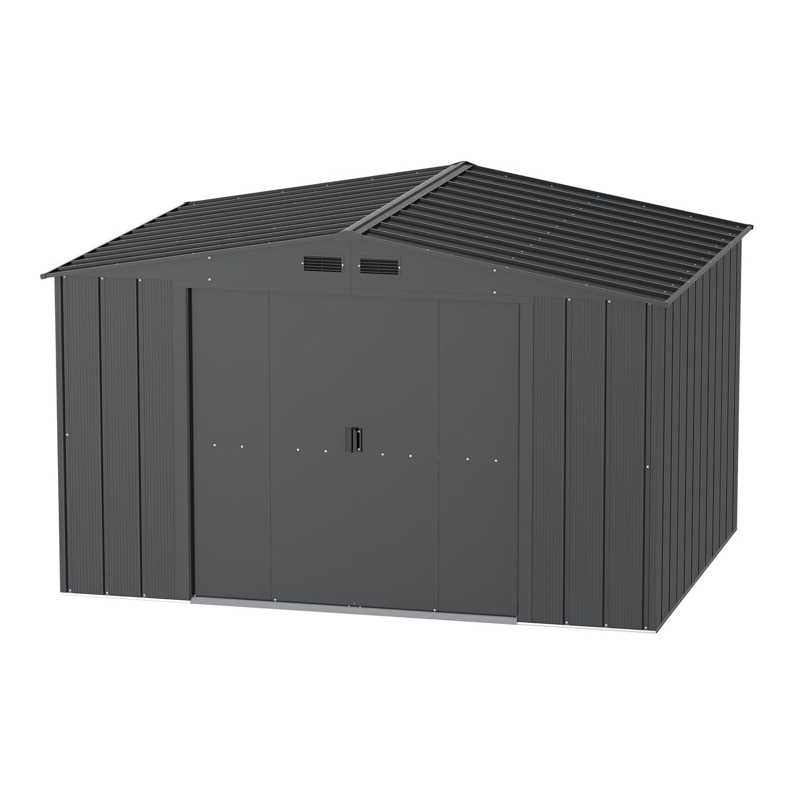 Metal Outdoor Storage Shed with Steel Frame, Dark Grey, 10-1/2-ft x 8-ft U8M3 - product image 1