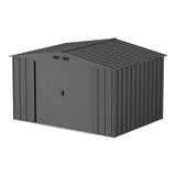 Metal Outdoor Storage Shed with Steel Frame, Dark Grey, 10-1/2-ft x 8-ft V3H3 - product image 2