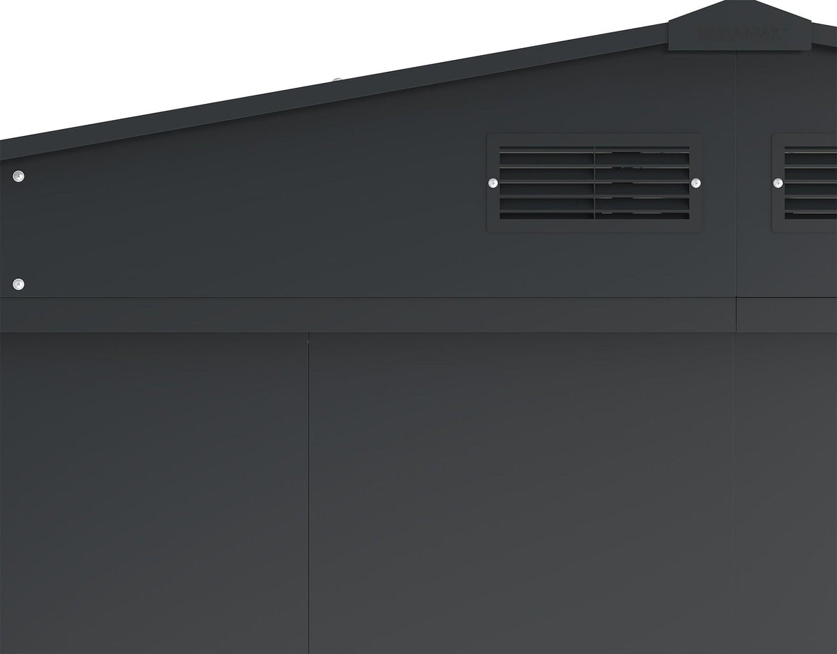 Metal Outdoor Storage Shed with Steel Frame, Dark Grey, 10-1/2-ft x 8-ft V3H3 - product image 5