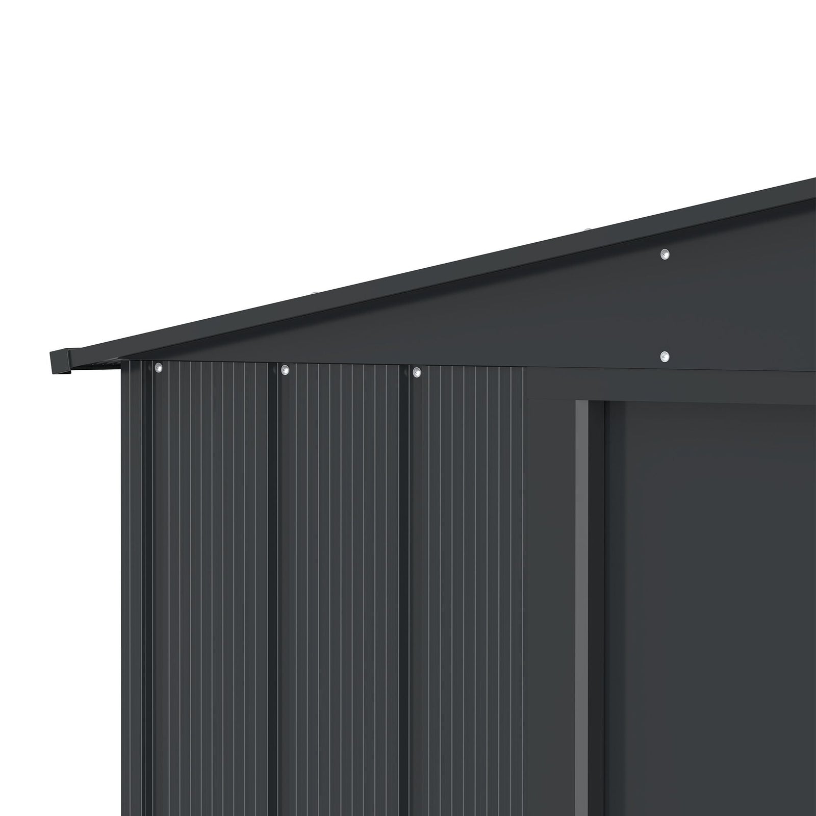 Metal Outdoor Storage Shed with Steel Frame, Dark Grey, 10-1/2-ft x 8-ft V3H3 - product image 6