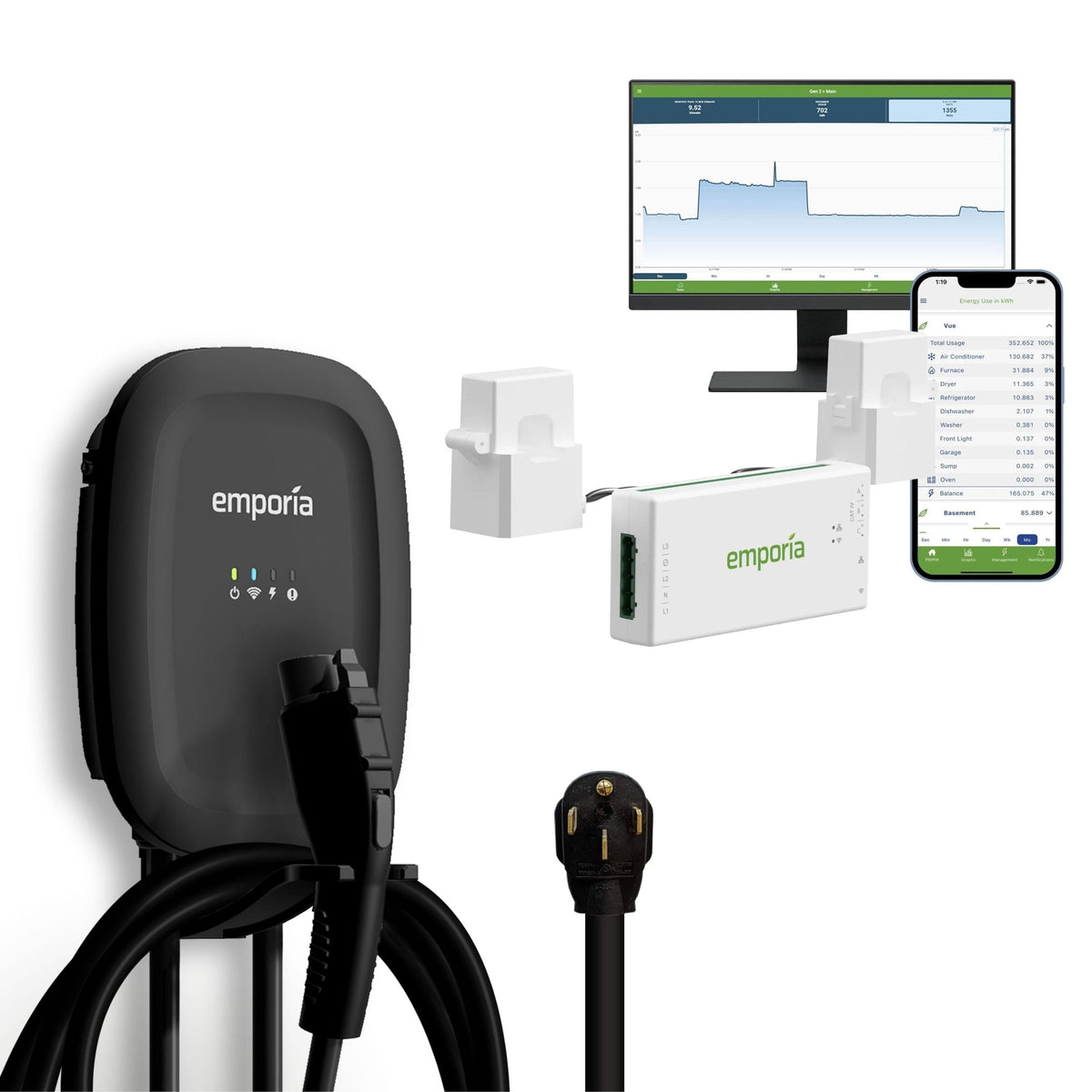 40A Wi-Fi Level 2 NEMA 14-50 J1772 EV Charger with Load Management S2Y5 - product image 1