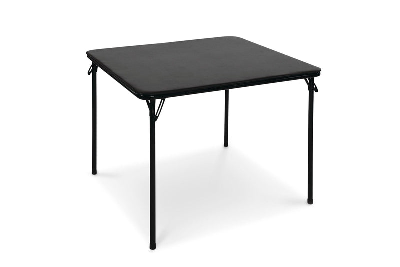 34-in x 34-in Portable Vinyl Top Metal Folding Card Game/Activity Table, Black U5X7