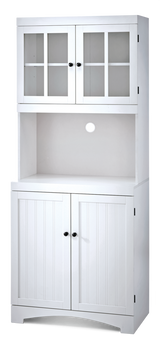4-Door Open Shelf Freestanding Kitchen Pantry Storage Cabinet, Cream H5W8 - product image 1