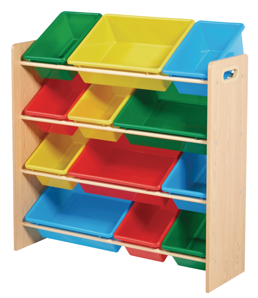 Kids 12-Bin Bedroom/Playroom Toy Storage Organizer, Yellow C1D5 - product image 1