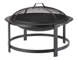 Macaulay Round Outdoor Wood Firepit, 29-1/2-in, Black J7N3 - product image 1