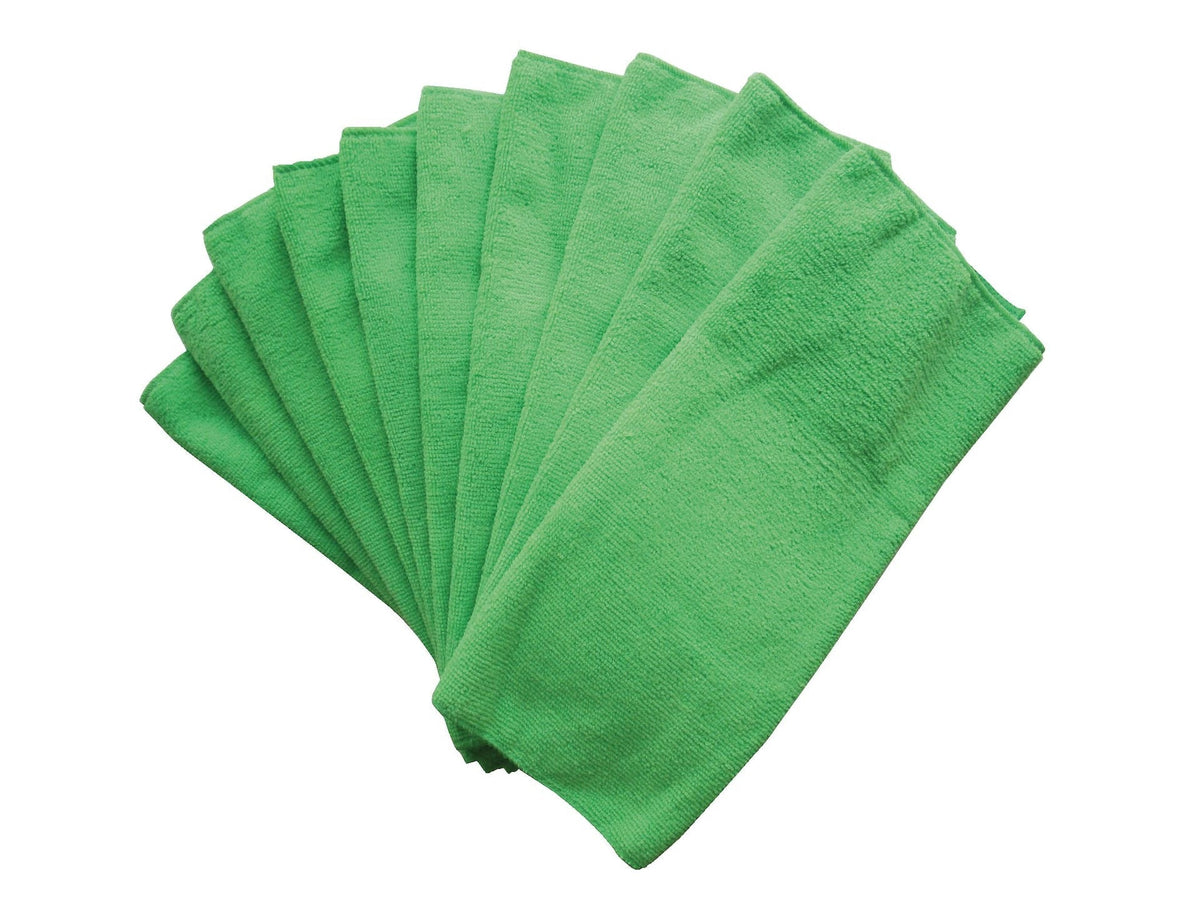 All-Purpose Machine Washable Microfibre Cloths, Green, 10-pk I6O0 - product image 1