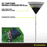 Garden Club 22-in Wide Poly 22-Tine Leaf Rake, 59-in Hardwood Shaft C0M2 - product image 2